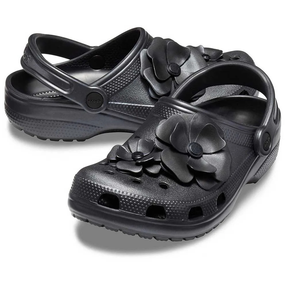 Crocs Women's Black Floral Clogs